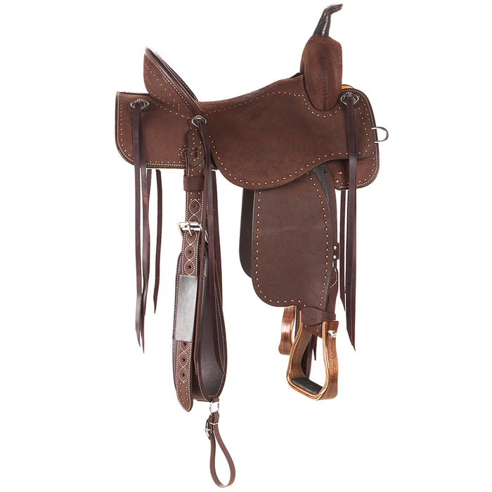 Martin Saddlery Chocolate Roughout BTR Barrel Saddle with Painted Buckstitch