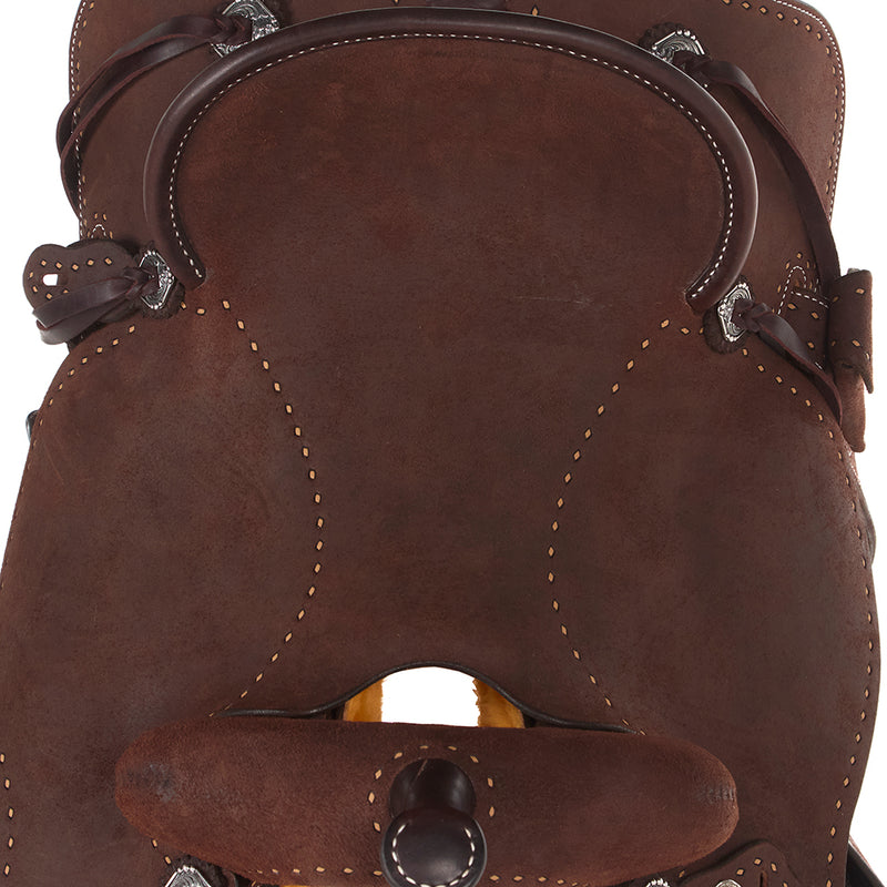 Martin Saddlery Chocolate Roughout BTR Barrel Saddle with Painted Buckstitch
