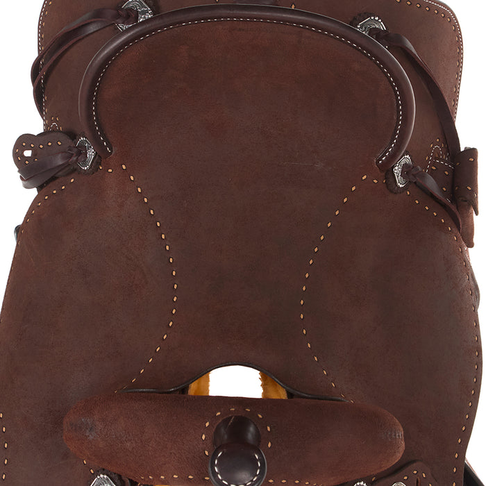 Martin Saddlery Chocolate Roughout BTR Barrel Saddle with Painted Buckstitch