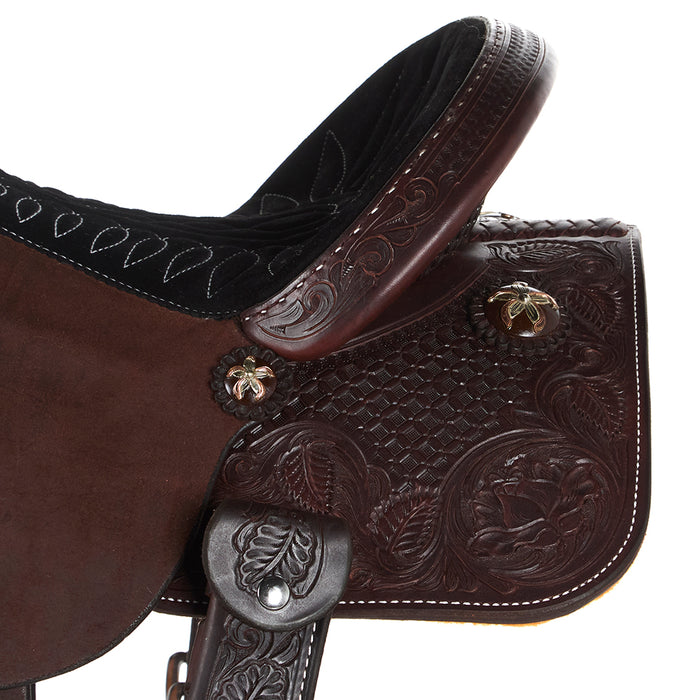 Martin Saddlery 13.5in Chocolate 1/2 Breed Combo BTR Barrel Saddle