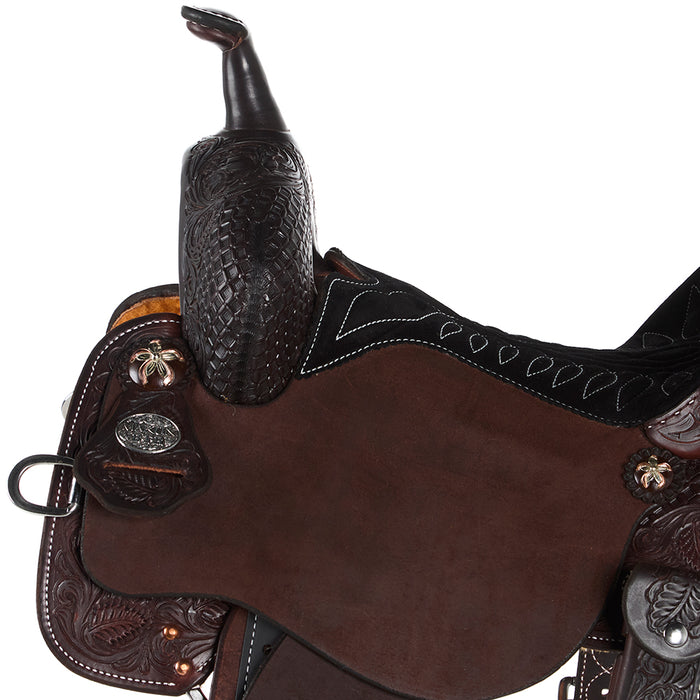 Martin Saddlery 13.5in Chocolate 1/2 Breed Combo BTR Barrel Saddle