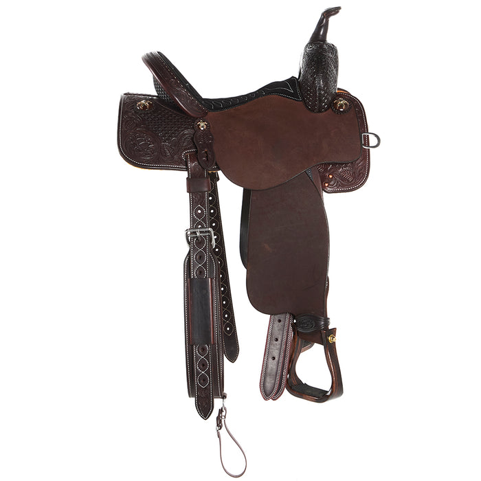 Martin Saddlery 13.5in Chocolate 1/2 Breed Combo BTR Barrel Saddle