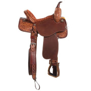 Martin Saddlery Natural 1/2 Desert Flower 13 1/2 Inch BTR Barrel Saddle