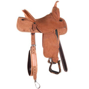 Martin Saddlery 14in Roughout Natural w/ Painted Buckstitch Stingray Barrel Saddle