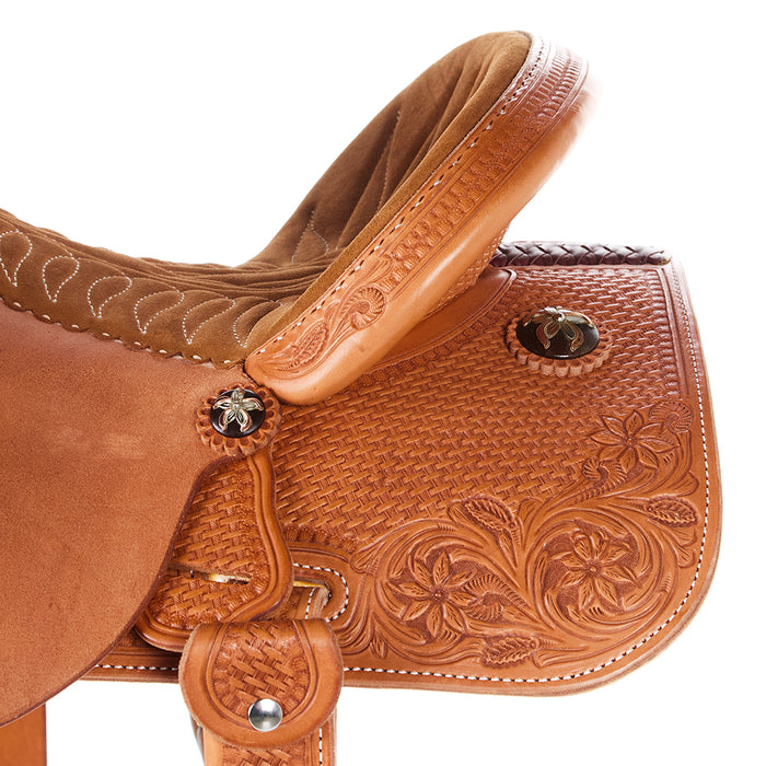 Martin Saddlery Natural 1/2 Breed Combo Tooled 14.5in Stingray