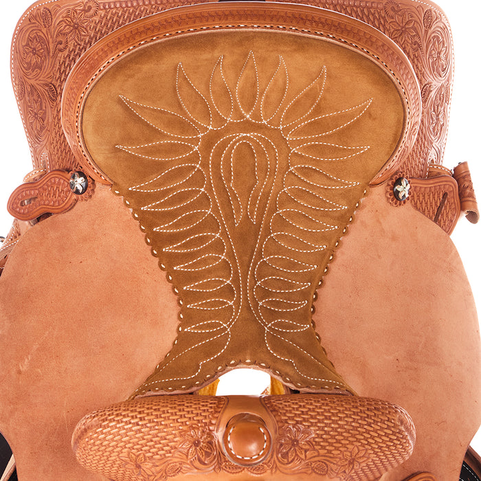 Martin Saddlery Natural 1/2 Breed Combo Tooled 14.5in Stingray