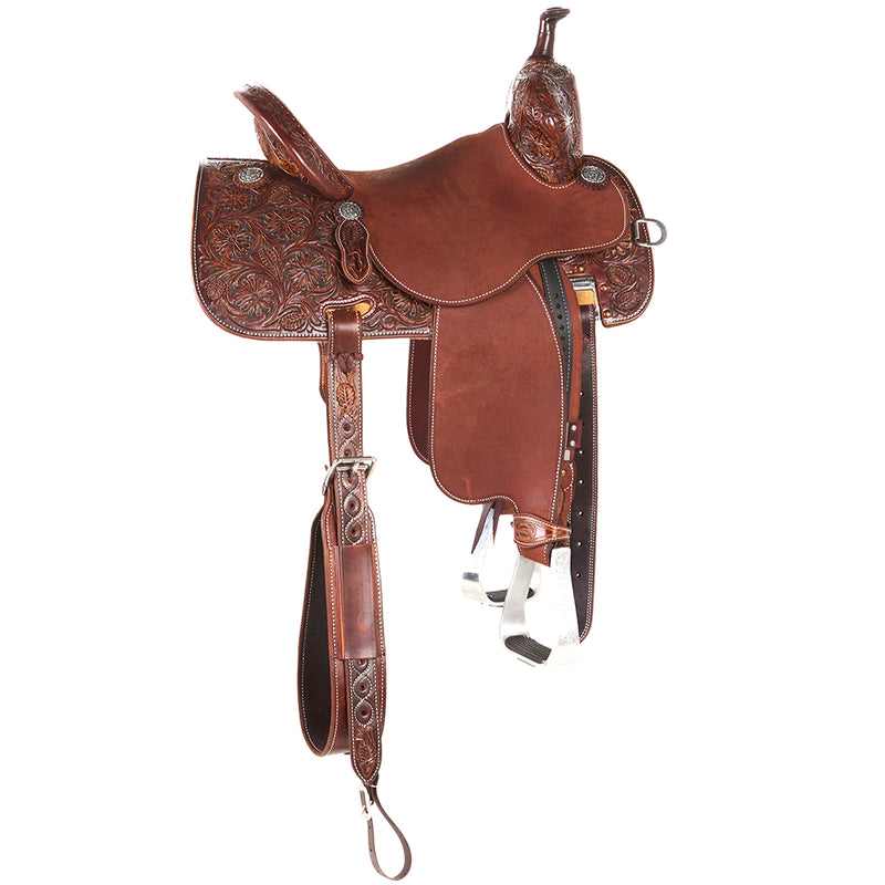 Martin Saddlery 1/2 Tool Mountain Daisy Weathered Antique Stingray Barrel Saddle