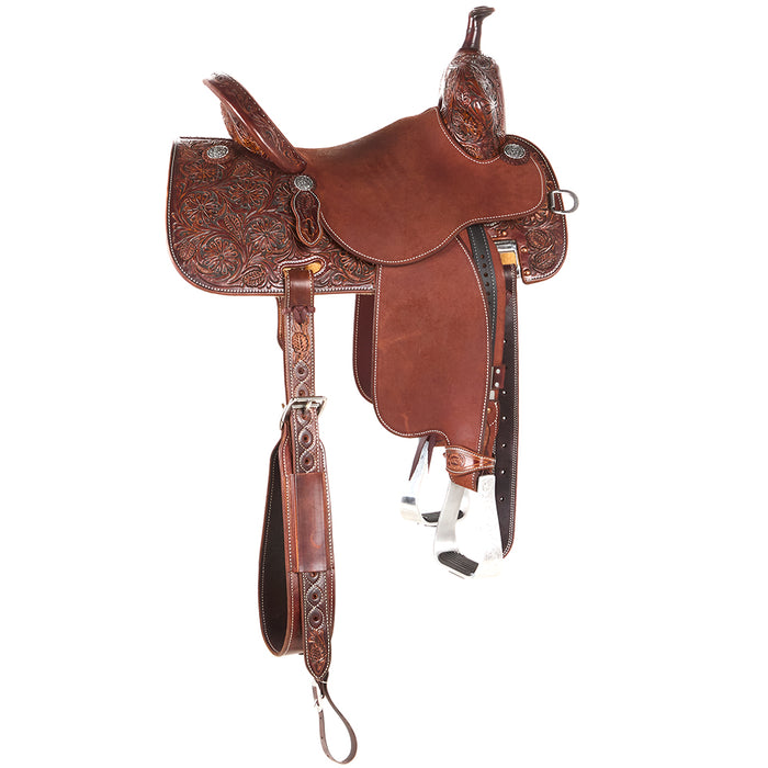 Martin Saddlery 1/2 Tool Mountain Daisy Weathered Antique Stingray Barrel Saddle