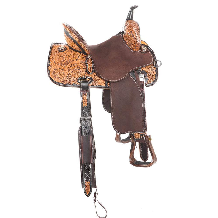 Martin Saddlery 13.5in Natural 1/2 Breed Desert Flower Stingray Barrel Saddle