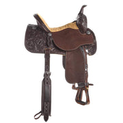 Martin Saddlery Chocolate 1/2 Breed Prairie Flower Stingray Barrel Saddle