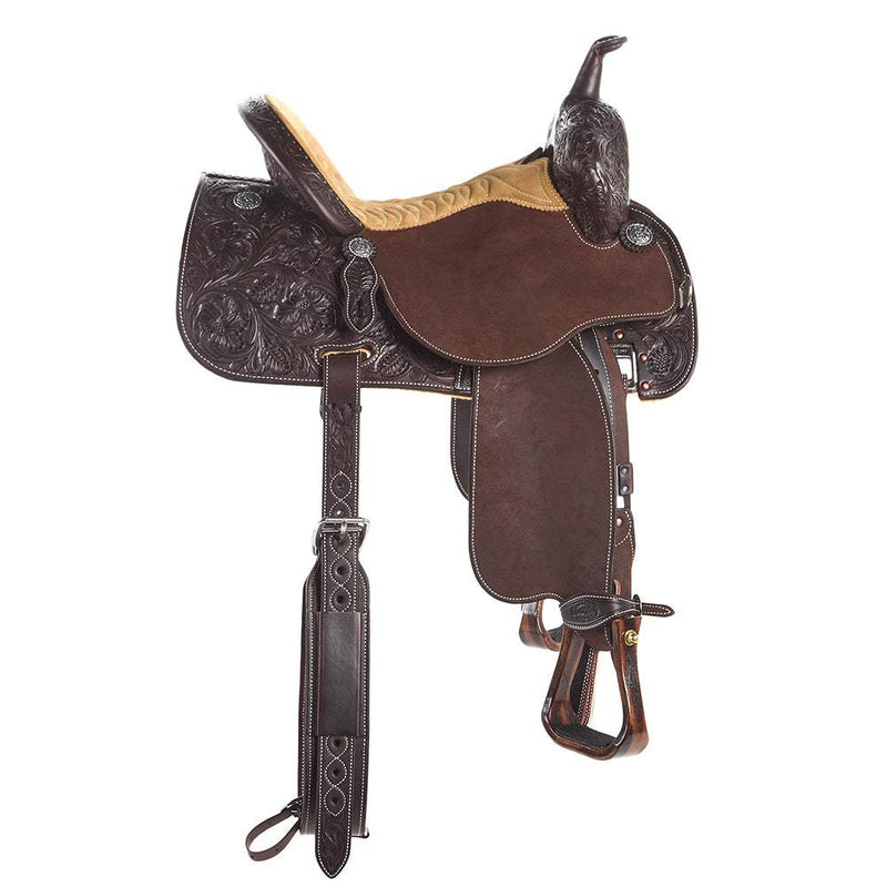 Martin Saddlery Chocolate 1/2 Breed Prairie Flower Stingray Barrel Saddle