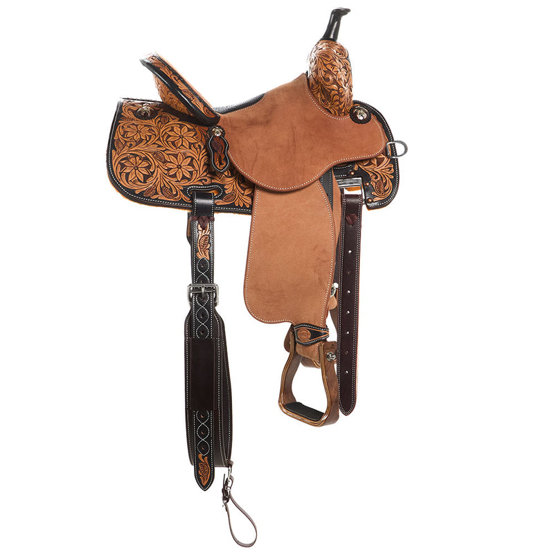 Martin Saddlery Dark Frame 1/2 Breed Desert Flower Stingray Barrel Saddle