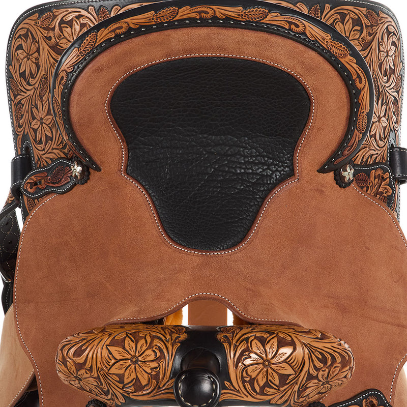 Martin Saddlery Dark Frame 1/2 Breed Desert Flower Stingray Barrel Saddle