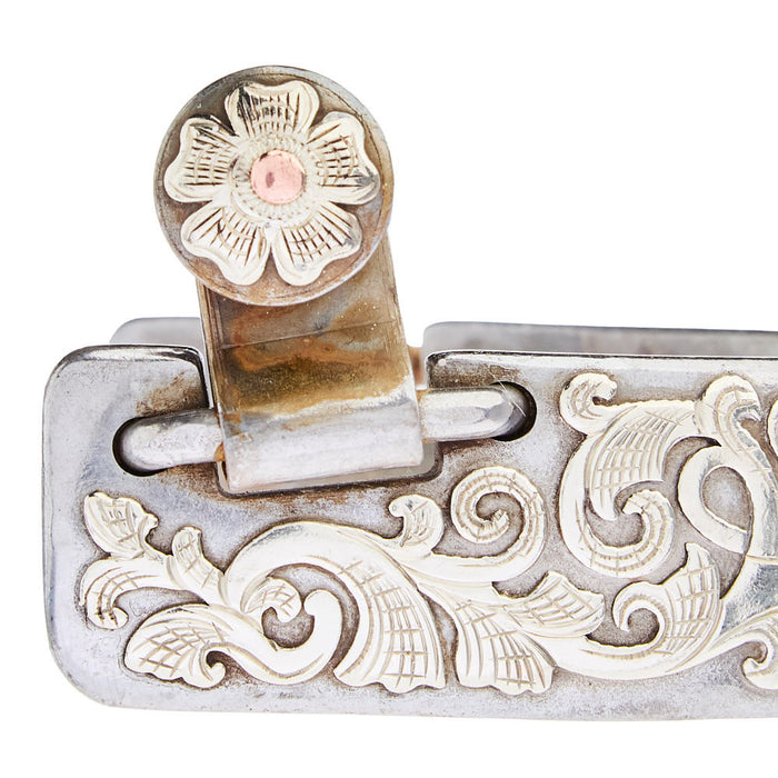 NRS Men's 1 1/4in Floral Trim and Copper Dot Spurs
