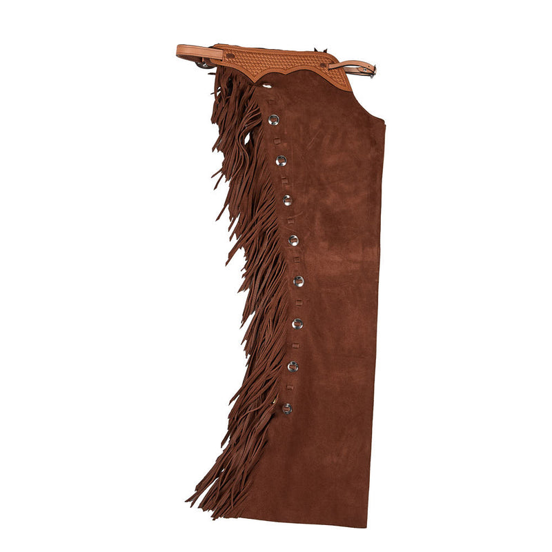 NRS Roughout Medium Brown Lace Chaps with Slotted Conchos