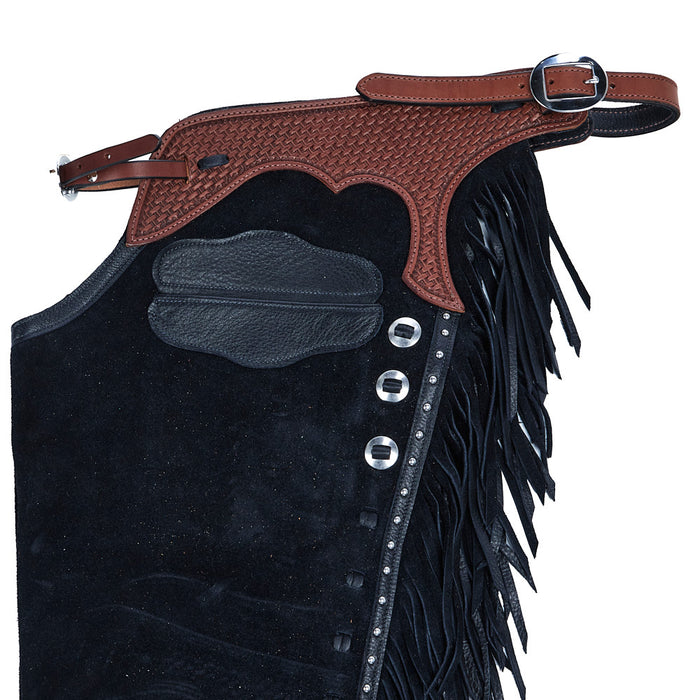 NRS Black Silver Spot Medium Chaps