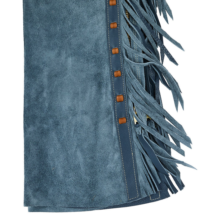 NRS Blue and Saddle Tan Lace Medium Chaps