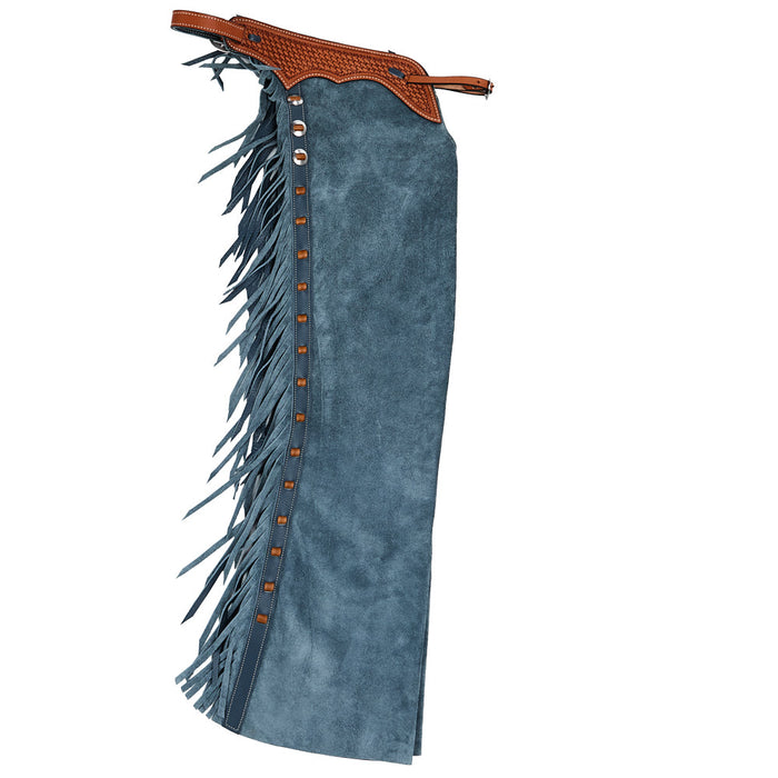 NRS Blue and Saddle Tan Lace Medium Chaps