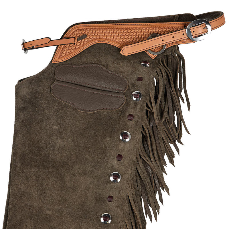 NRS Roughout Slate Gray and Brown Lace Medium Chaps