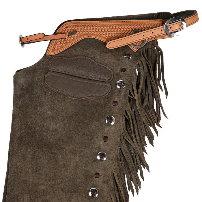 NRS Roughout Slate Gray and Brown Lace Medium Chaps