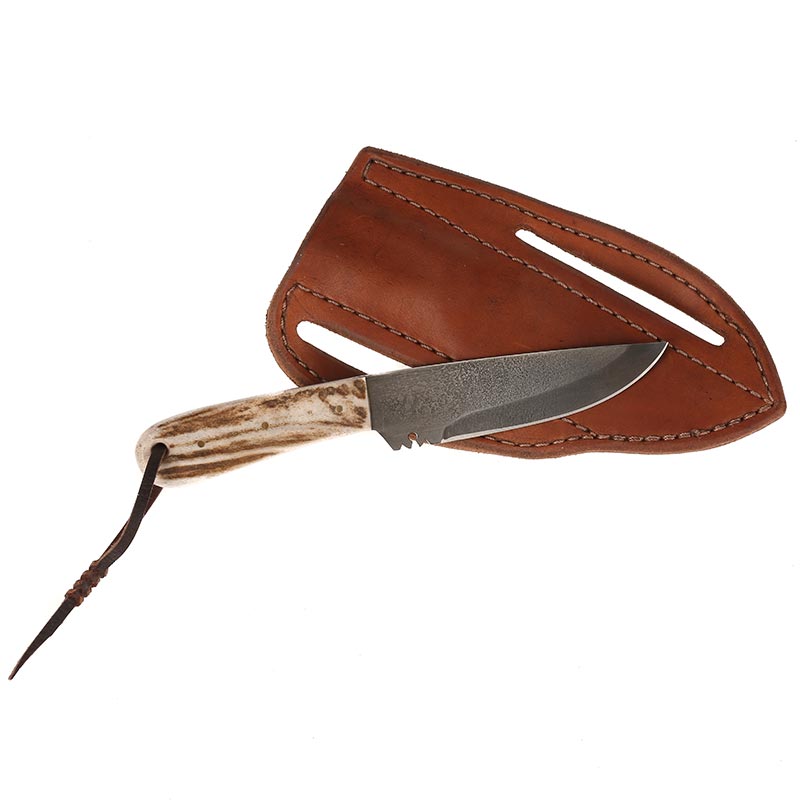 Nrs Ranch Knives Cowtown Knife Abilene w/ Plain Leather Pancake Sheath