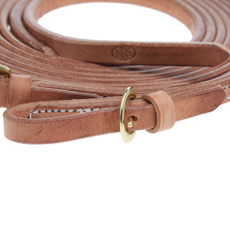 NRS TACK Buckle End Natural Split Reins 5/8 inch x 8 foot