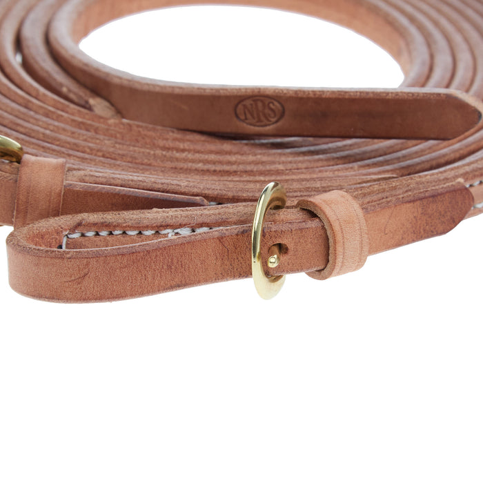 NRS TACK Buckle End Natural Split Reins 5/8 inch x 8 foot
