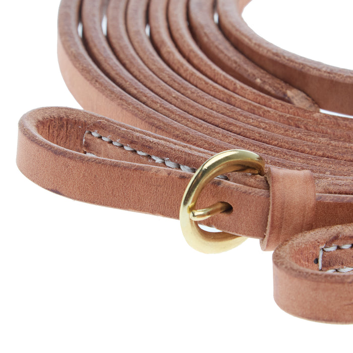 NRS TACK Buckle End Natural Split Reins 5/8 inch x 8 foot