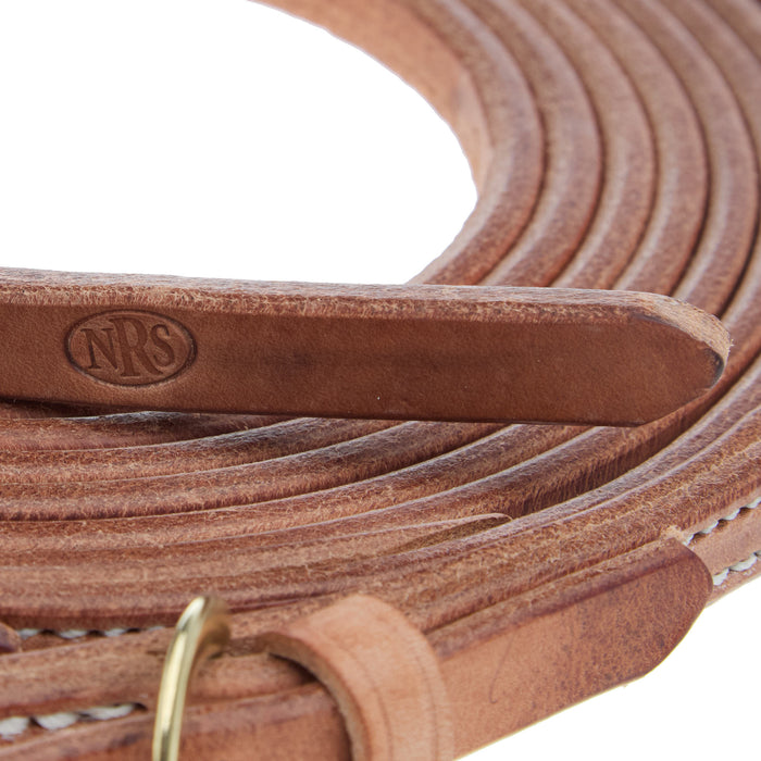 NRS TACK Buckle End Natural Split Reins 5/8 inch x 8 foot