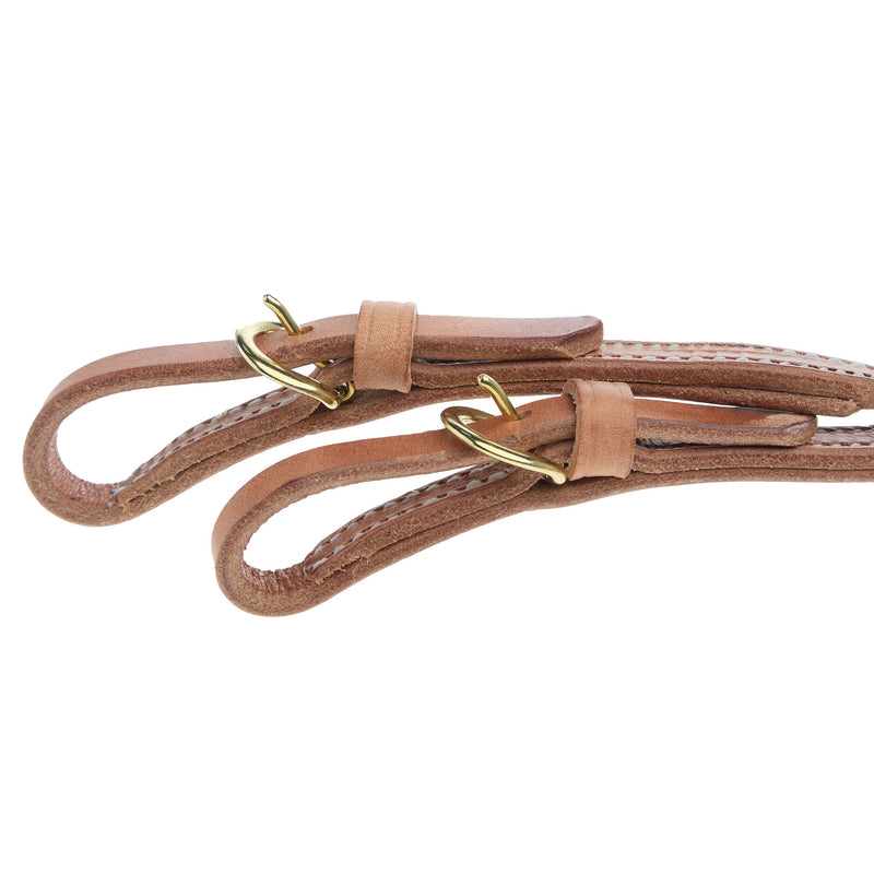 NRS TACK Buckle End Natural Split Reins 5/8 inch x 8 foot