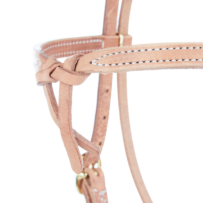 NRS TACK Knotted Browband Headstall with Snap Bit Ends