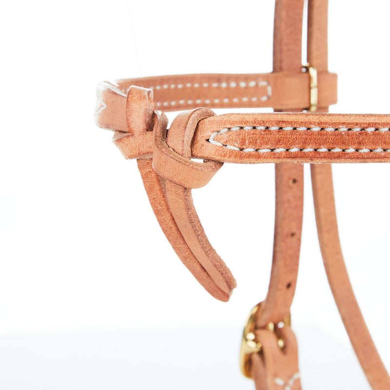 NRS TACK Knotted Browband Headstall with Tie Bit Ends