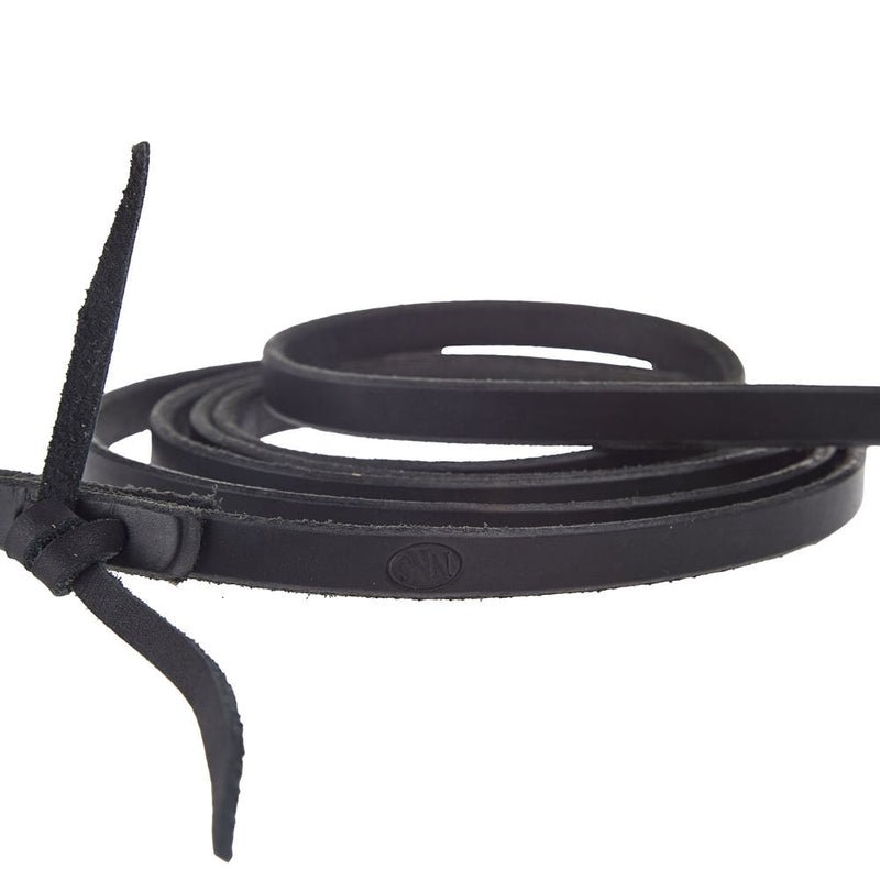 NRS Tack Black 1/2in x 8ft Flat Roping Reins