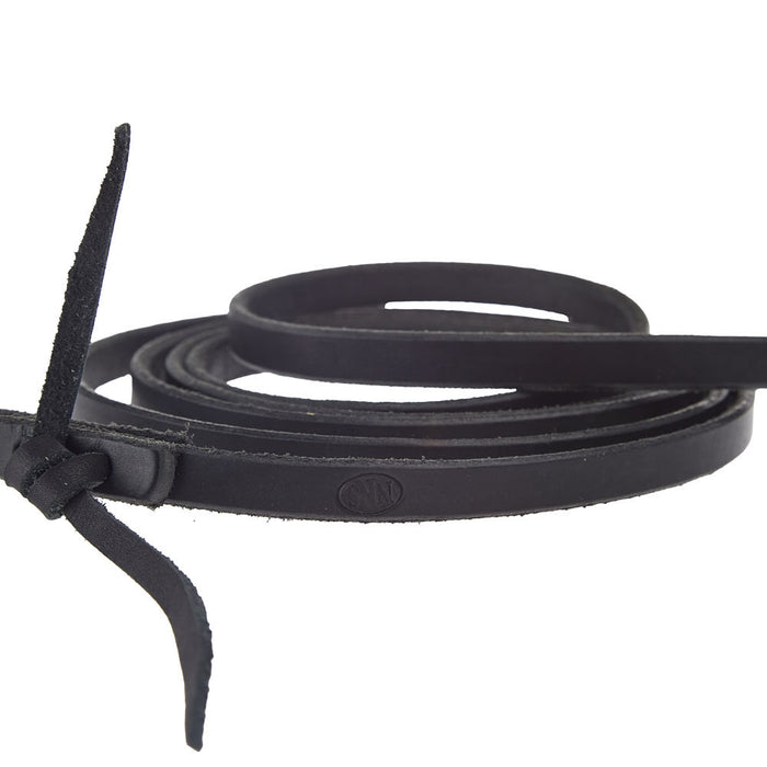 NRS Tack Black 1/2in x 8ft Flat Roping Reins