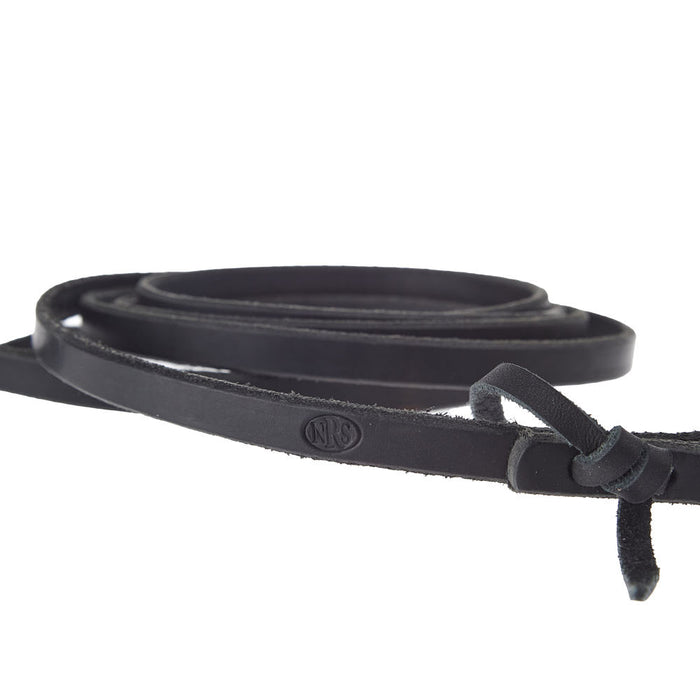 NRS Tack Black 1/2in x 8ft Flat Roping Reins