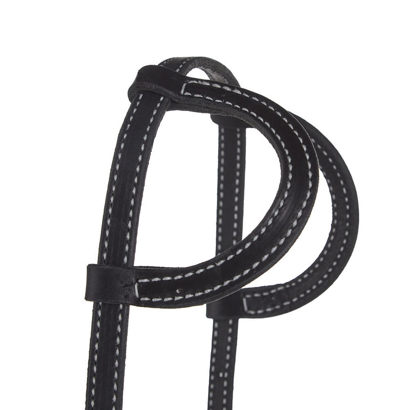 NRS Tack Black Stitched Double Ear Headstall
