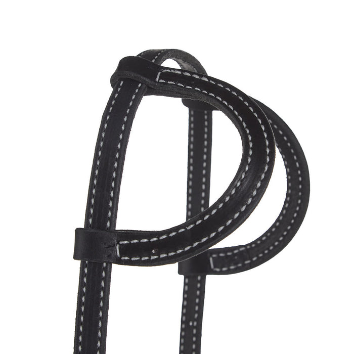 NRS Tack Black Stitched Double Ear Headstall