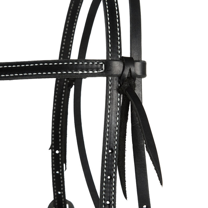 NRS TACK Black Stitched Knotted Browband Headstall
