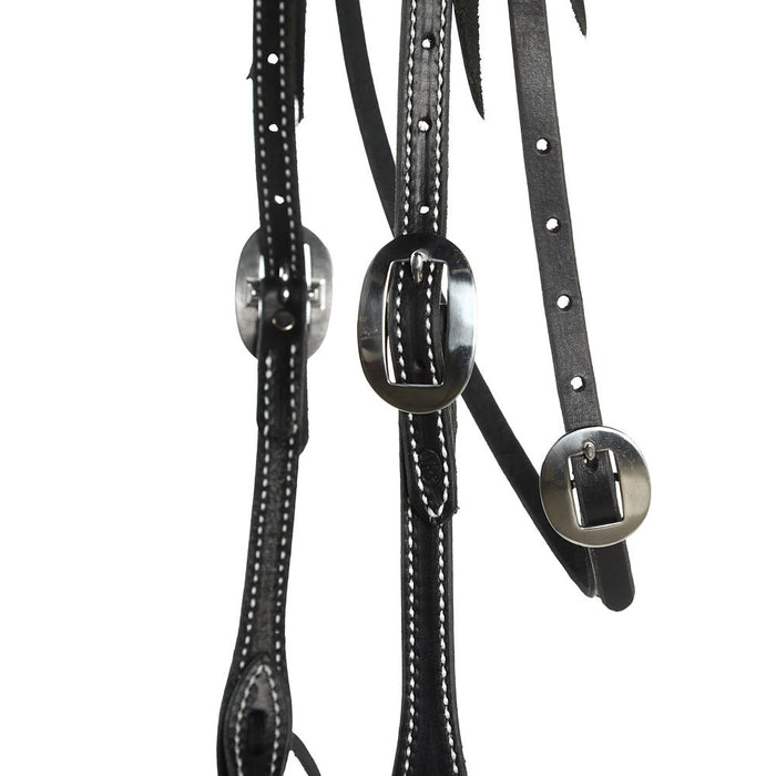 NRS TACK Black Stitched Knotted Browband Headstall