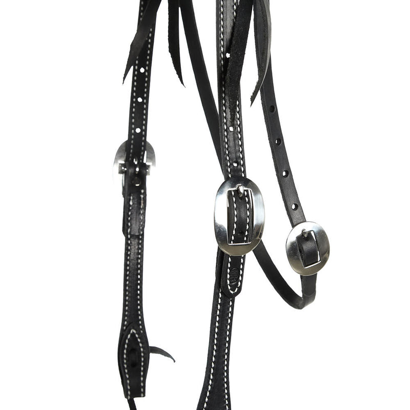 NRS Tack Black Stitched Straight Browband headstall