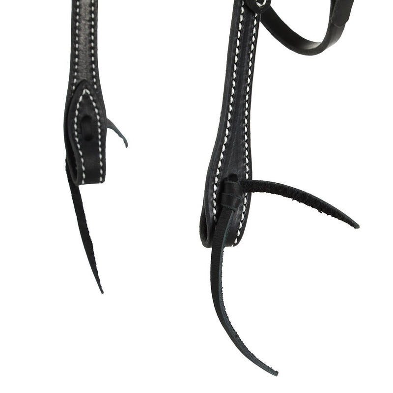 NRS Tack Black Stitched Straight Browband headstall