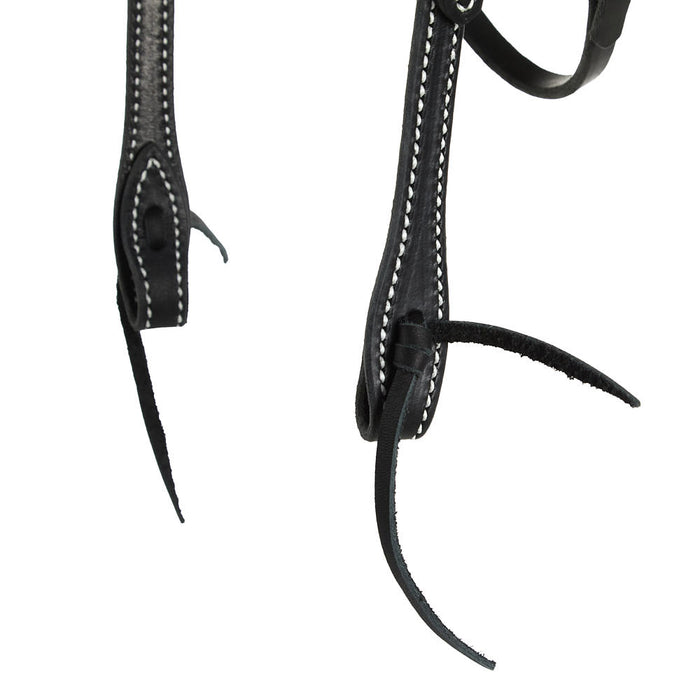 NRS Tack Black Stitched Straight Browband headstall