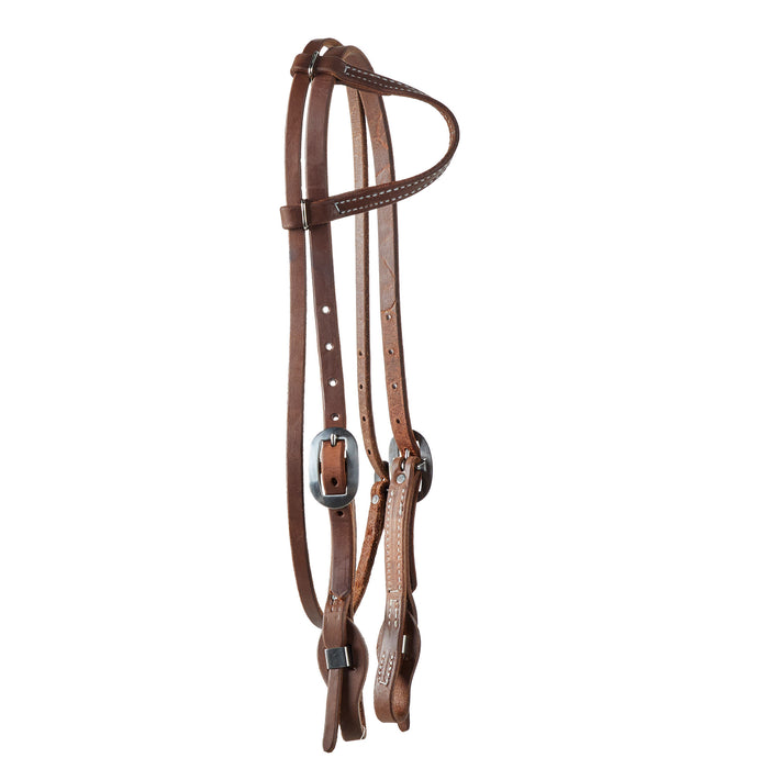 NRS TACK Oiled 5/8 Inch Single Ear Box Loop Headstall with Throat Latch