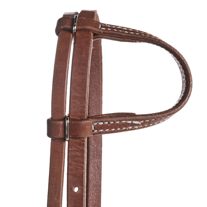 NRS TACK Oiled 5/8 Inch Single Ear Box Loop Headstall with Throat Latch