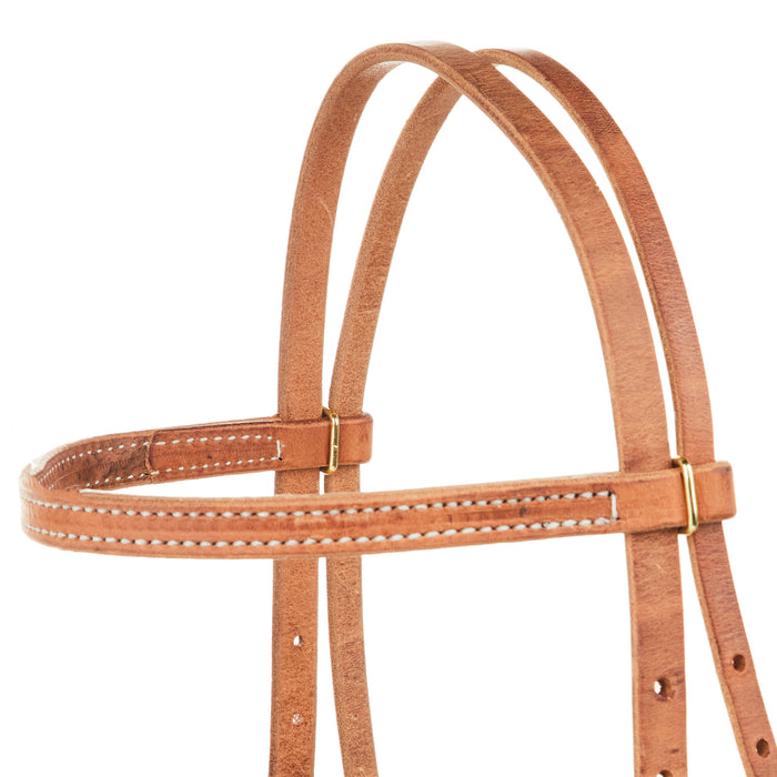 NRS TACK Straight Browband Headstall with Tie Bit Ends