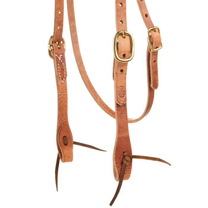 NRS TACK Straight Browband Headstall with Tie Bit Ends