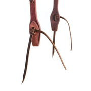 Cowperson Tack 5/8`` Brown Iron Cross Buckle Slot Ear Headstall