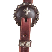 Cowperson Tack 5/8`` Brown Iron Cross Buckle Slot Ear Headstall
