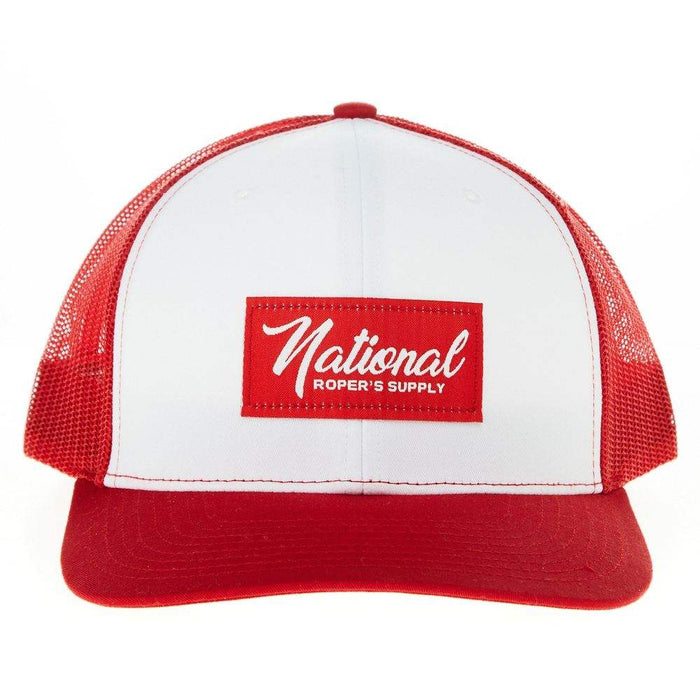 NRS National Ropers Supply White and Red Cap