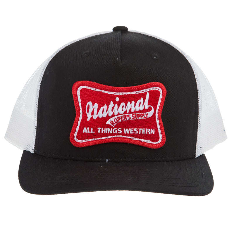 NRS National Ropers Supply Black and White Cap